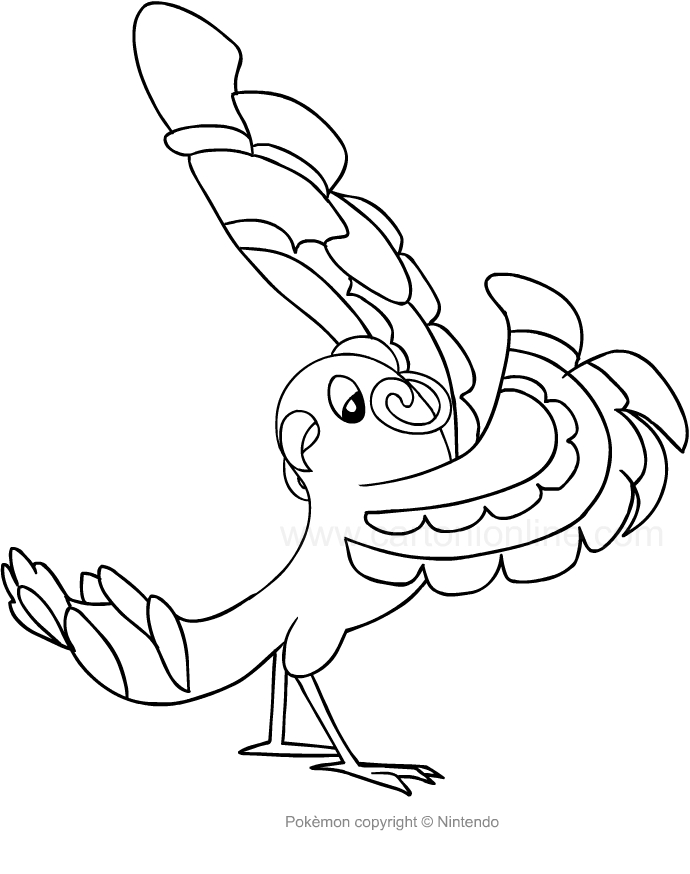 Pokemon Oricorio coloring page to print and color