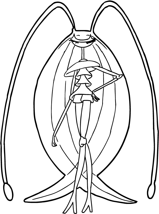 Pheromosa from the seventh generation of the Pokémon coloring page