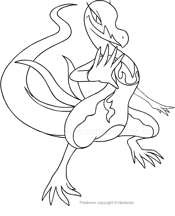 Salazzle de Pokemon para imprimir y colorear