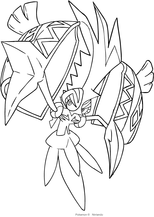 Tapu-Koko from the seventh generation of the Pokémon coloring page