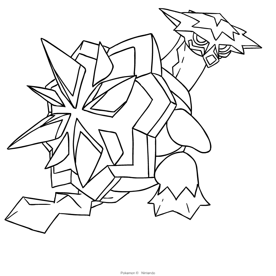 Turtonator from the seventh generation of the Pok mon to print and color