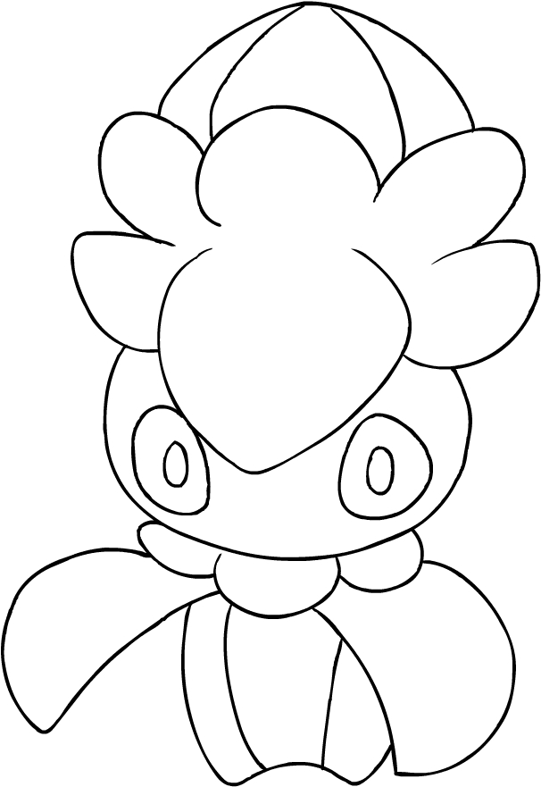 Disegno di Fomantis dei Pokemon Sole e Luna da stampare e colorare