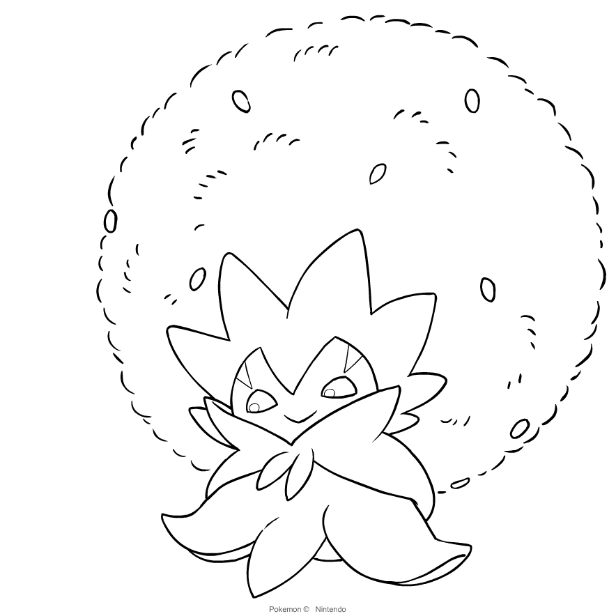 Eldegoss from Pok mon Sword  and Shield  coloring  page 