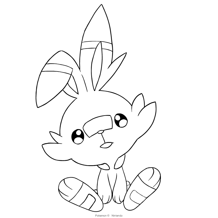 Scorbunny from Pokémon Sword and Shield coloring page