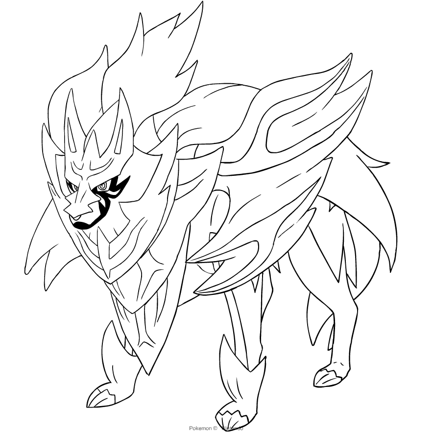 Zamazenta de Pokemon Sword and Shield à imprimer et colorier