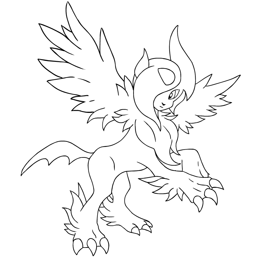 Absol from the third generation Pok mon to print and coloring