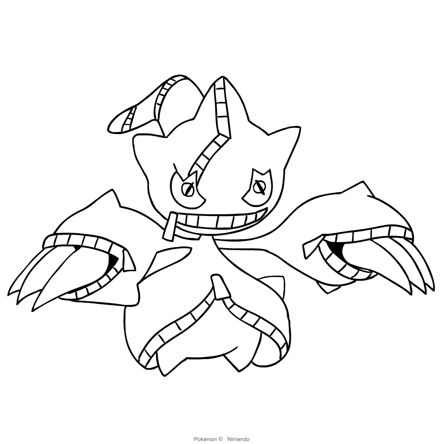 Banett från tredje generationens Pokémon för tryck och färg