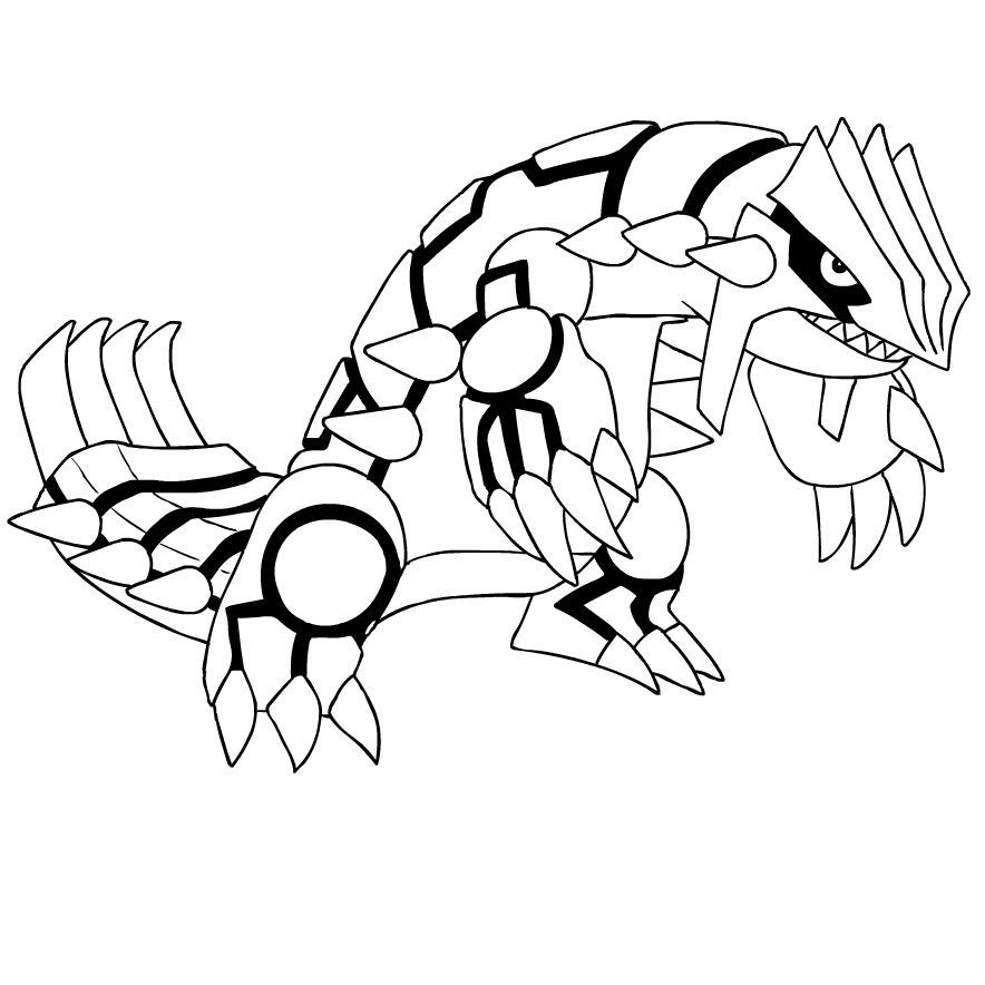 Groudon de la troisième génération de Pokémon à imprimer et colorier