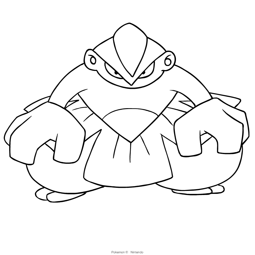 Hariyama de la troisième génération de Pokémon à imprimer et colorier