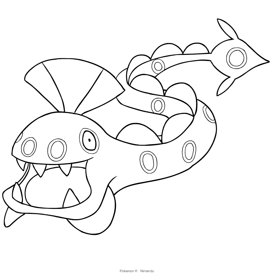 Huntail du Pokémon troisième génération à imprimer et colorier