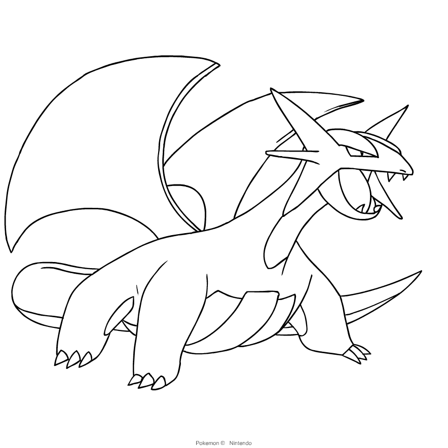 Salamence from the third generation Pok mon to print and coloring