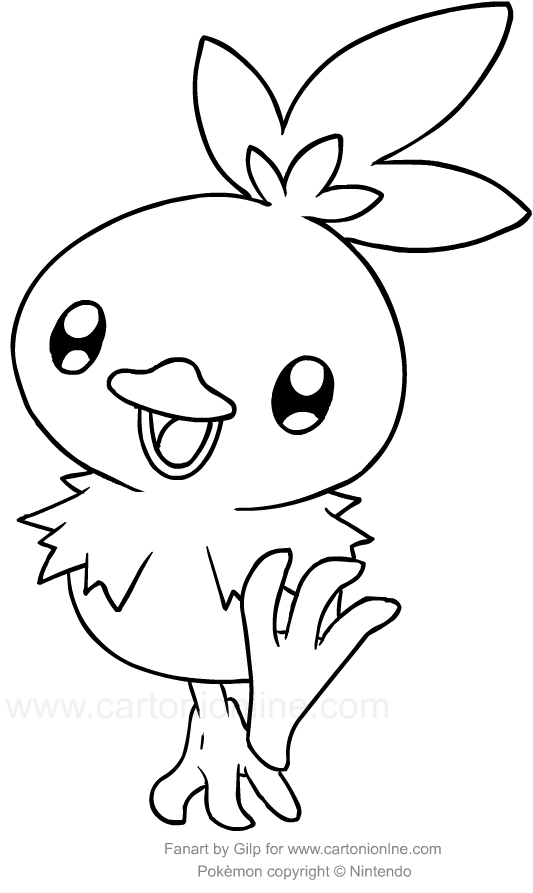 Torchic de Pokemon para imprimir y colorear