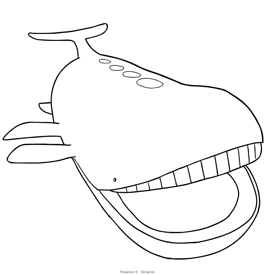 Coloriage de Wailord du Pokémon troisième génération