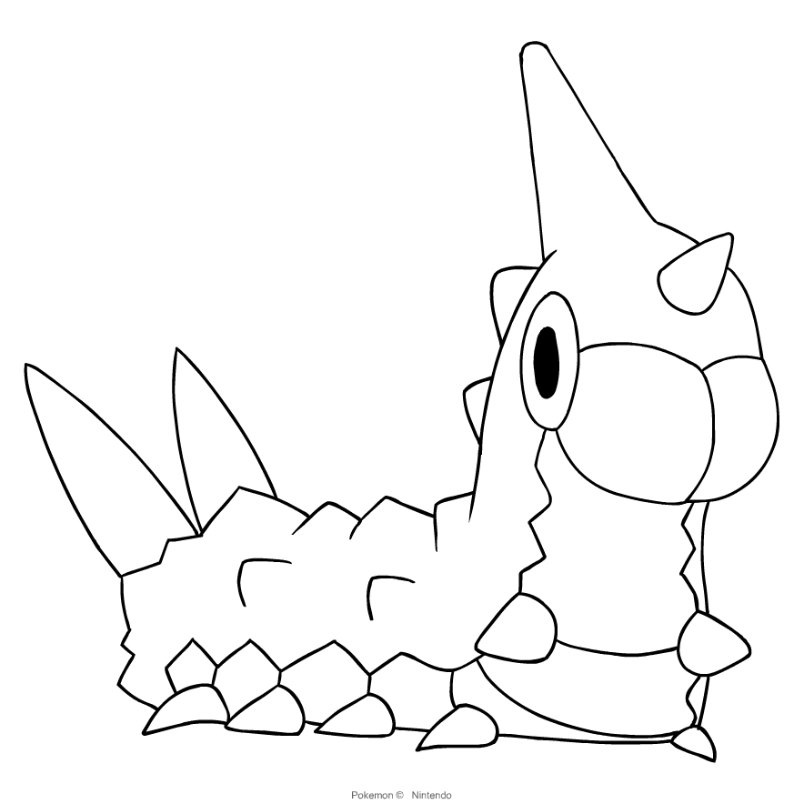 Wurmple från tredje generationen av Pokémon för att skriva ut och måla