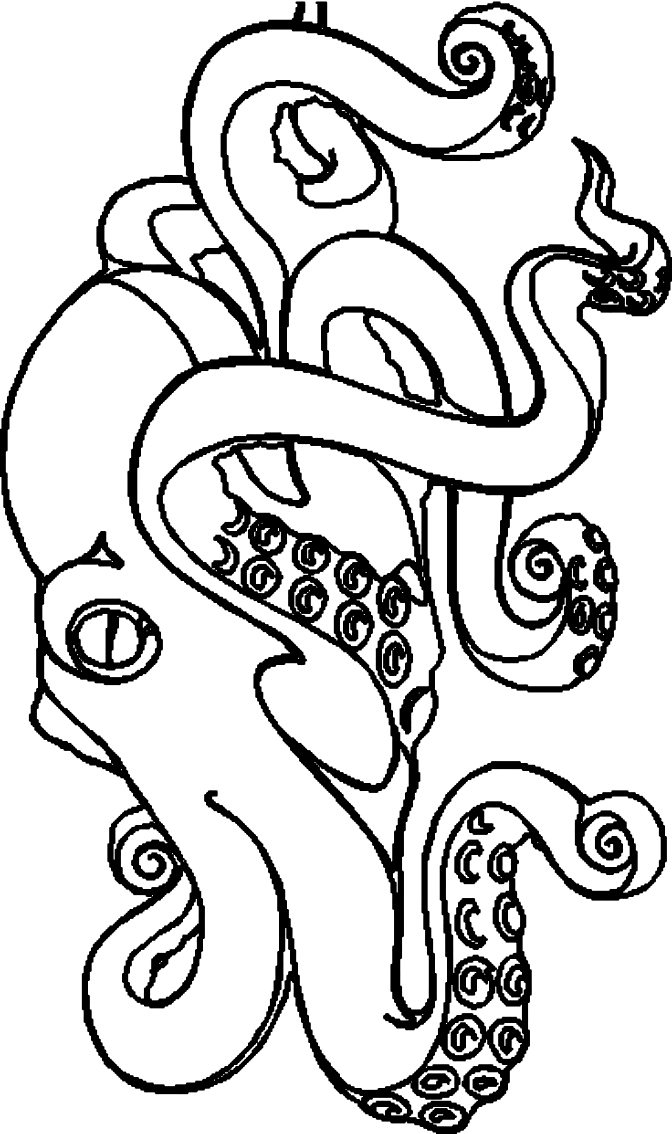 Caracatiță desen 10 pentru imprimare și culoare