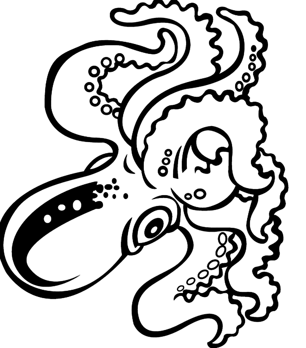 Drawing 15 from Octopus coloring page to print and coloring