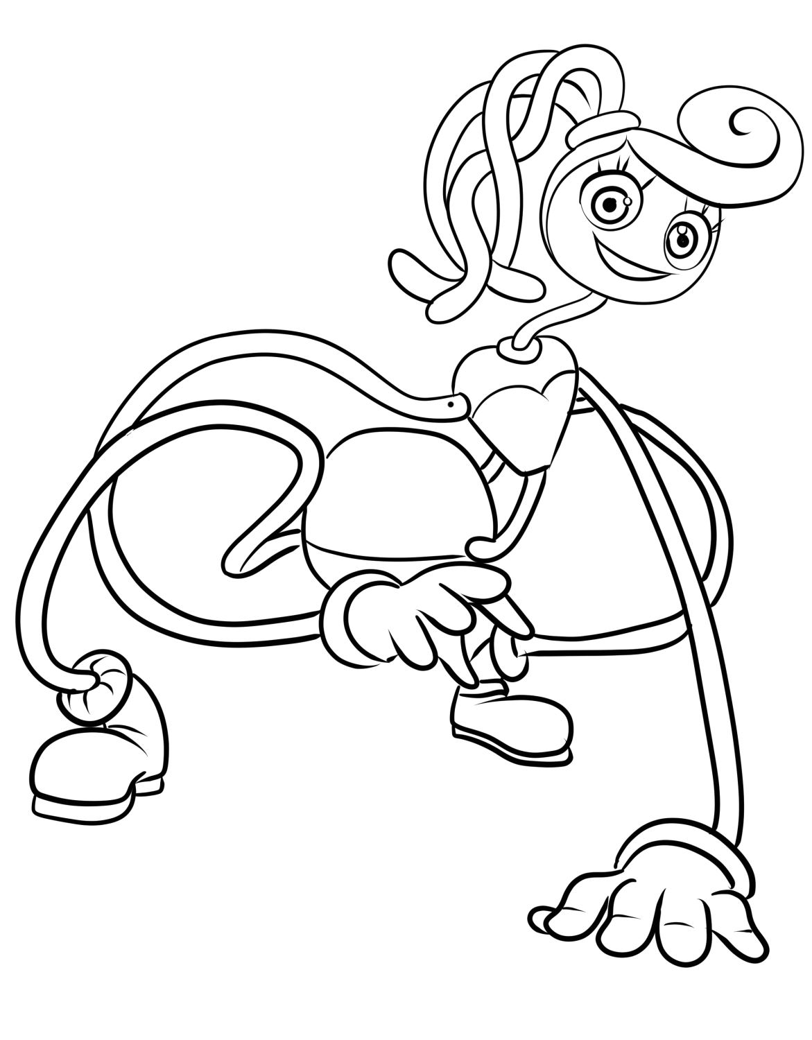 Dibujo de Mommy Long Legs de Poppy Playtime para imprimir y colorear