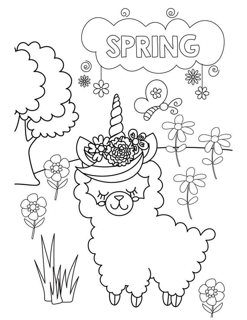 Spring coloring page