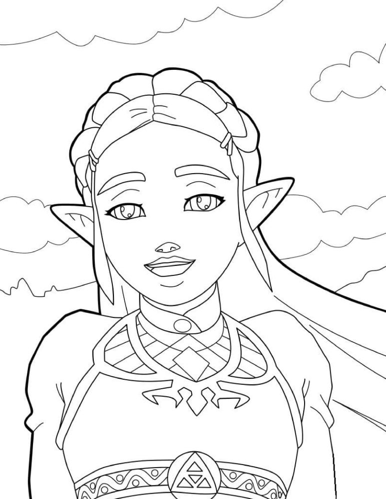 Princess Zelda 07 from The Legend of Zelda coloring page to print and coloring