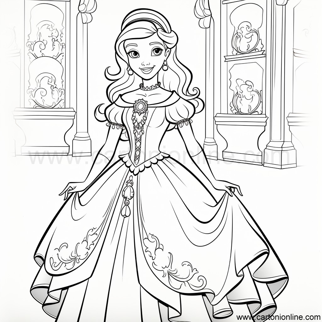 Drawing 13 of Princess to print and color