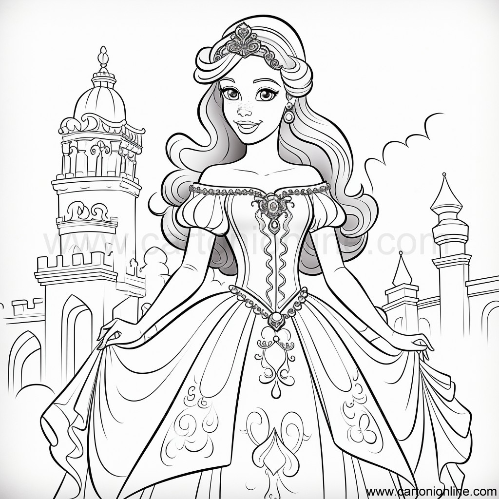 Coloriage Princesse 15 de Princesse à imprimer et colorier