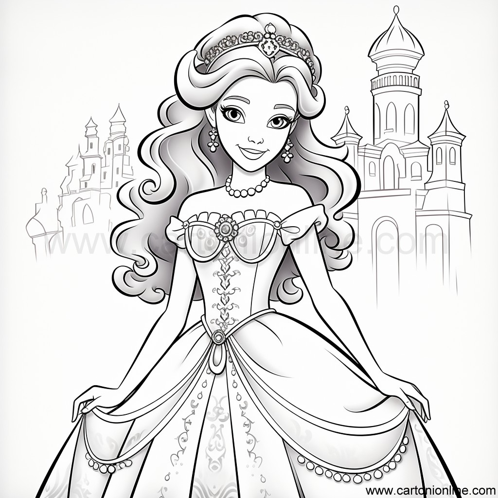 Drawing 16 of Princess to print and color