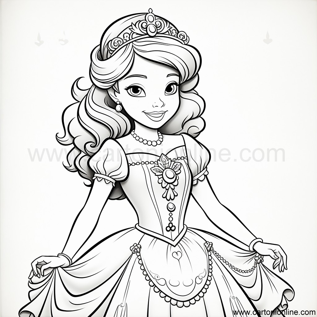 Coloriage Princesse 21 de Princesse à imprimer et colorier