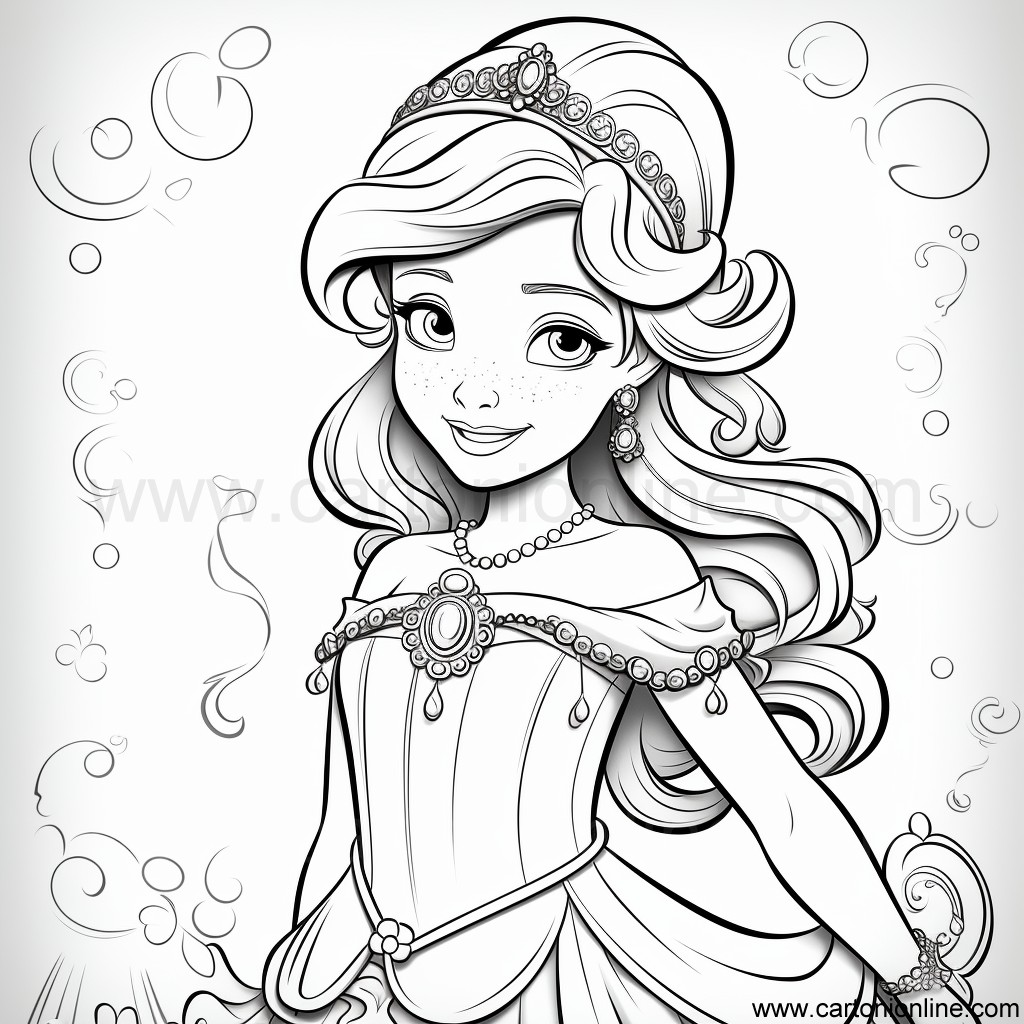 Drawing 22 of Princess to print and color