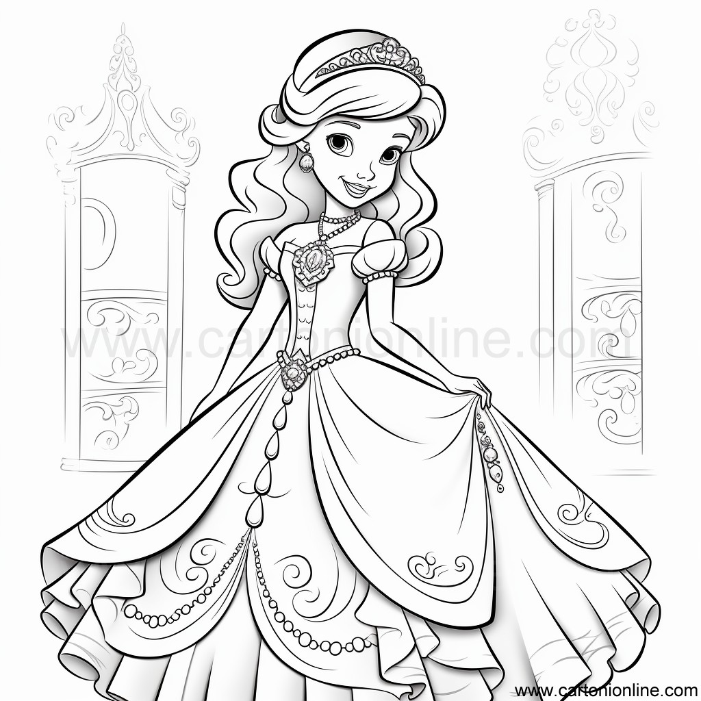 Dibujo 23 de Princesa para imprimir y colorear