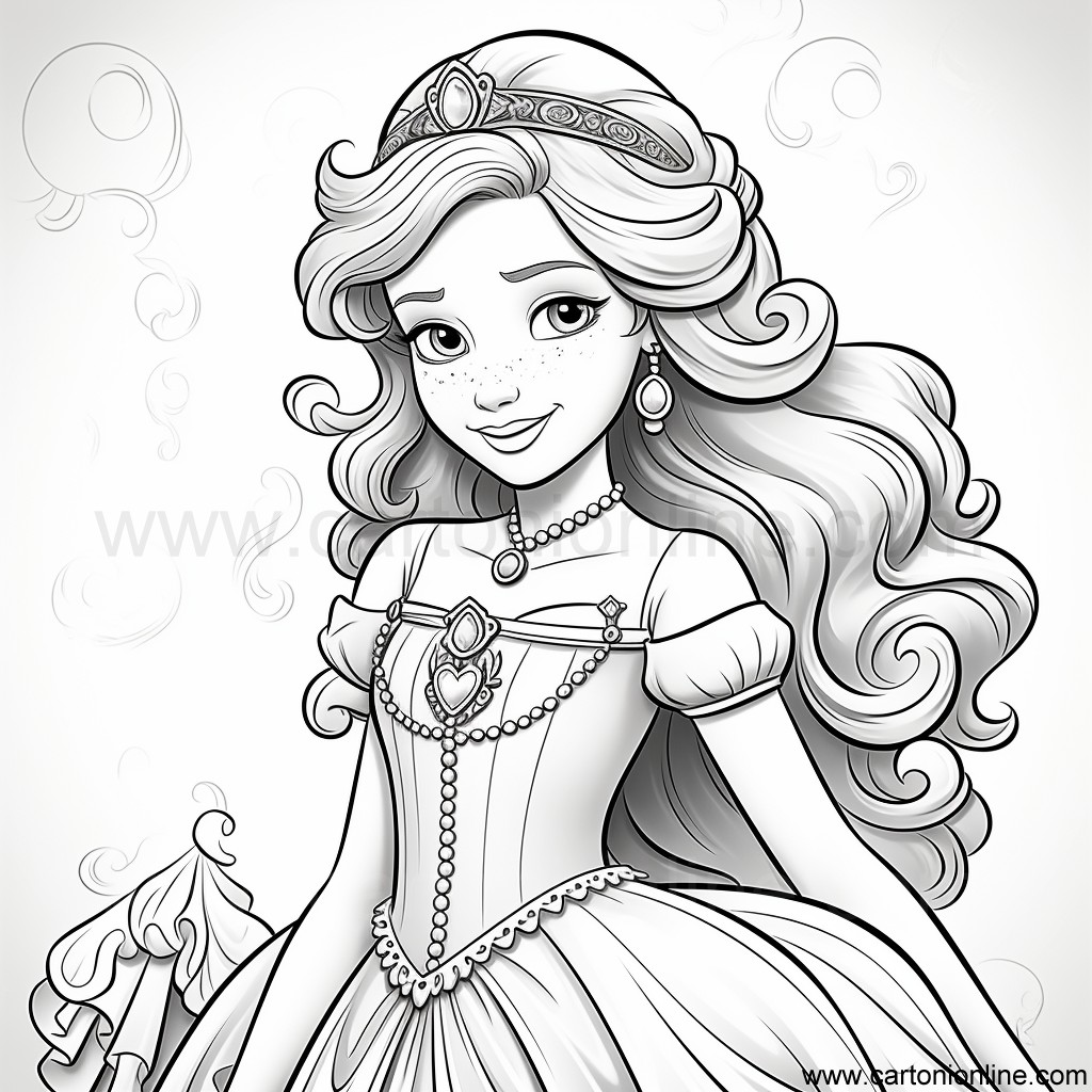 Desenho 24 de Princesa para imprimir e colorir