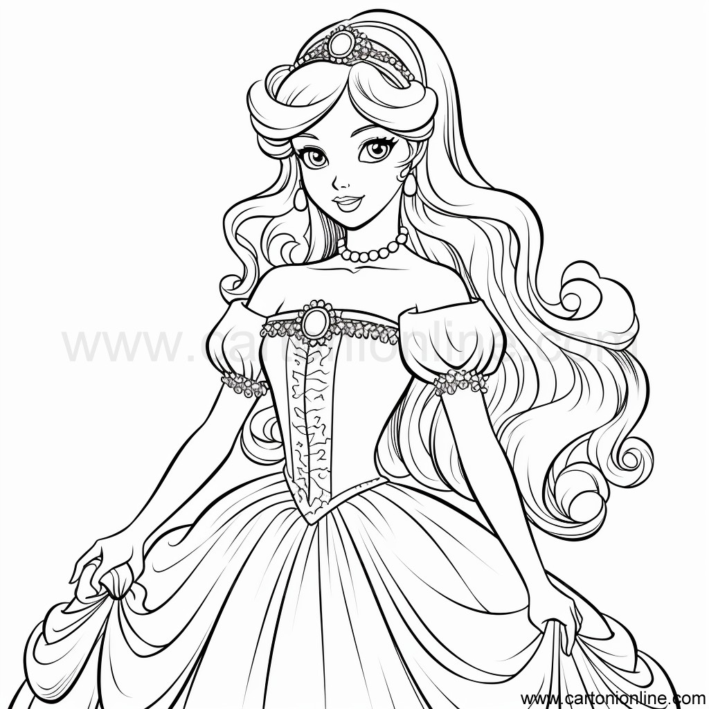 Desenho 39 de Princesa para imprimir e colorir