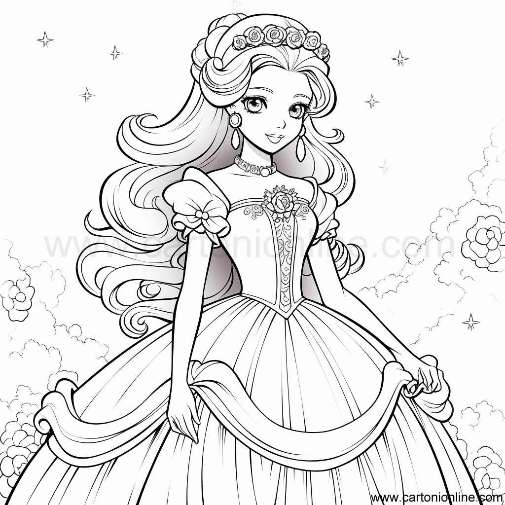Desenho 40 de Princesa para imprimir e colorir