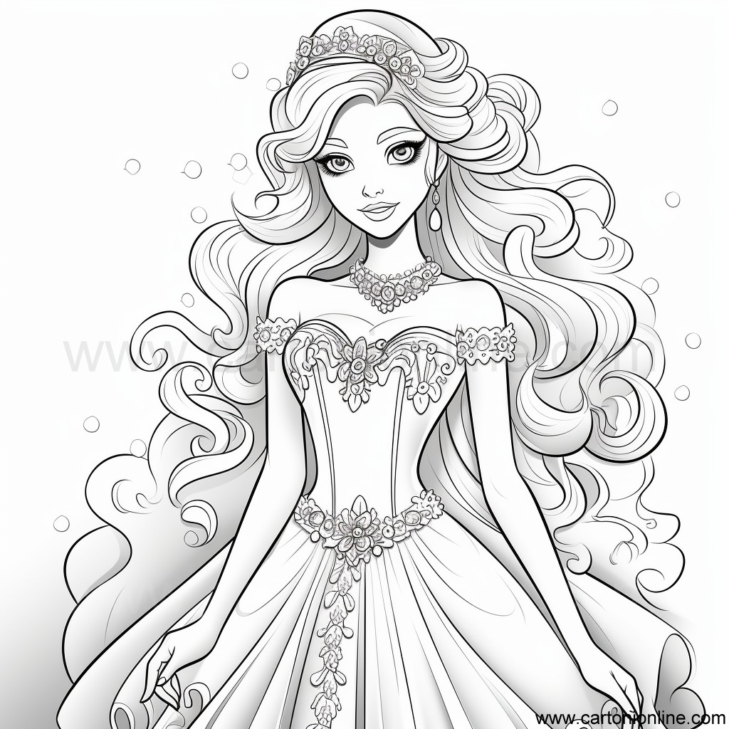 Desenho 43 de Princesa para imprimir e colorir
