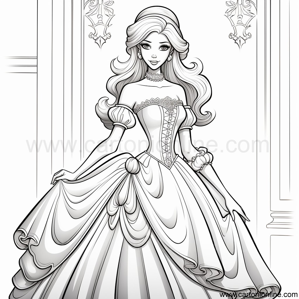 Desenho 47 de Princesa para imprimir e colorir