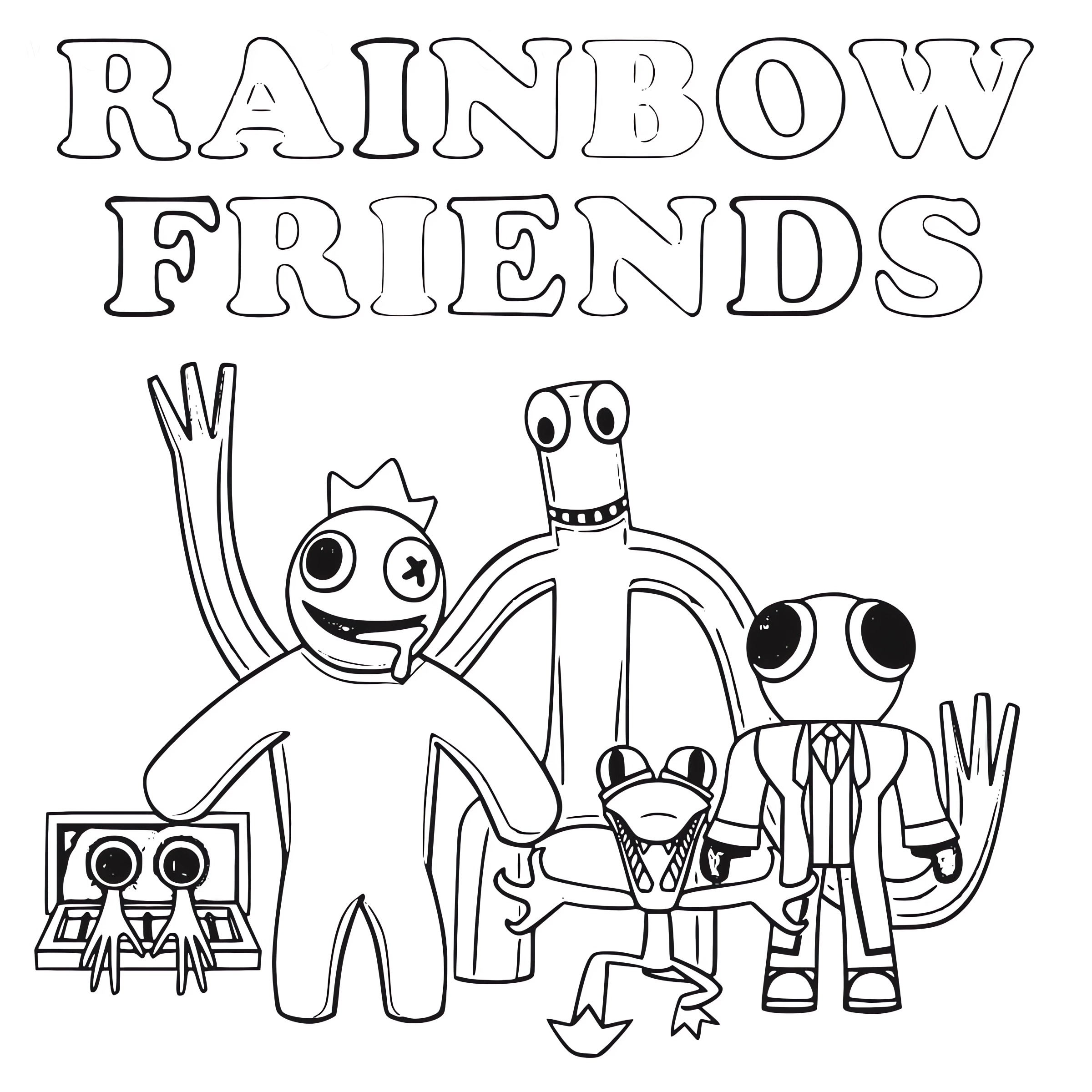 Kolorowanki Rainbow Friends 13 Rainbow Friends do wydrukowania i pokolorowania
