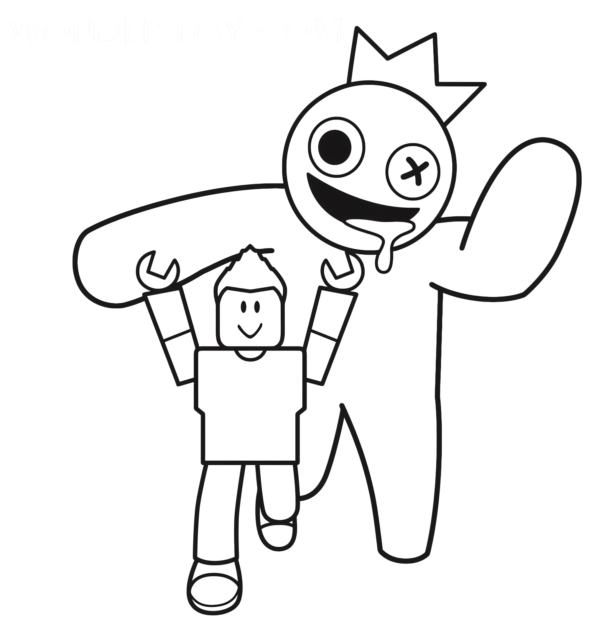 Desenhos para colorir do Rainbow Friends Blue Roblox - Desenhos para colorir  para impressão grátis