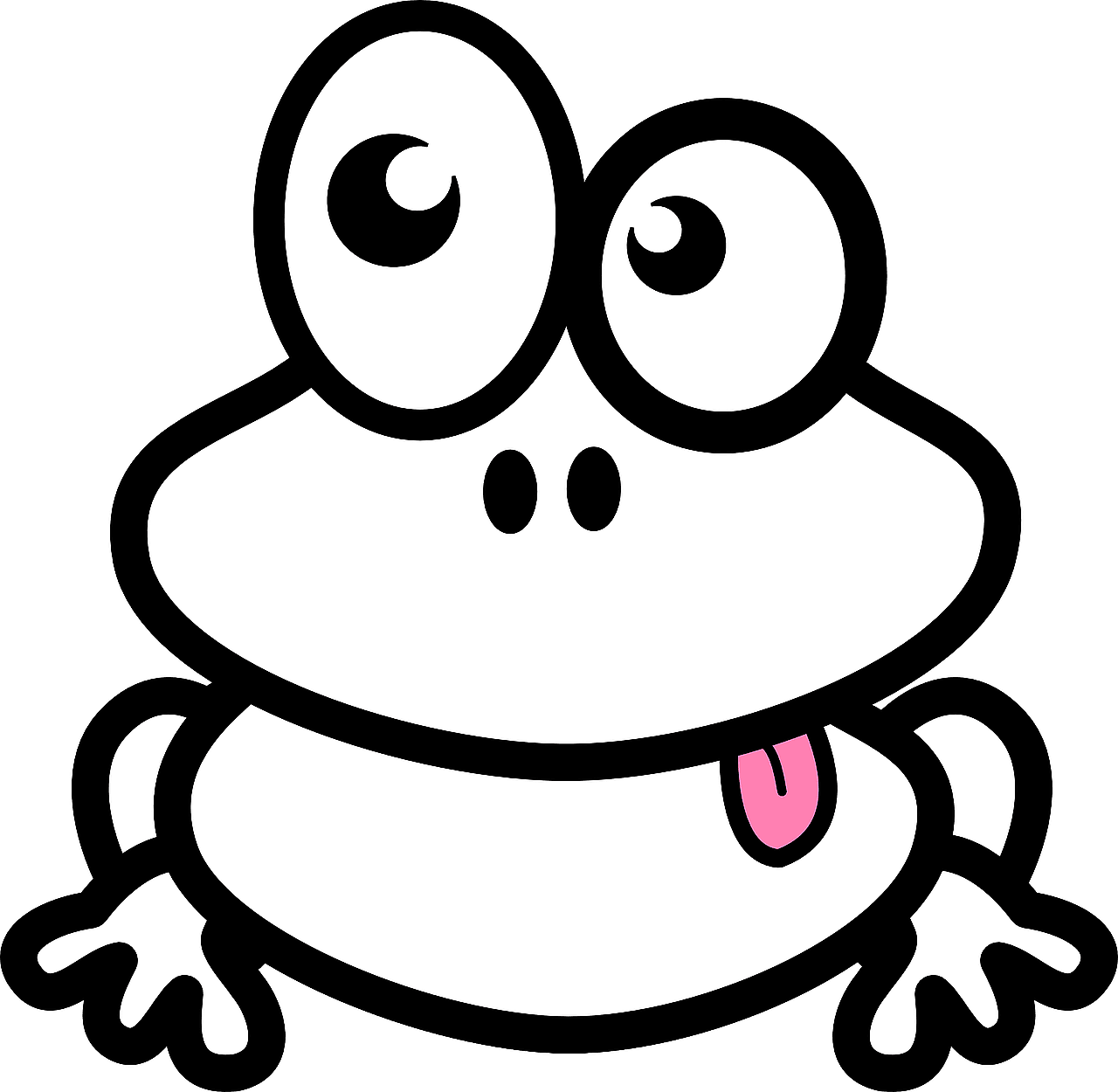 아이들을위한 만화 스타일 개구리 색칠 페이지