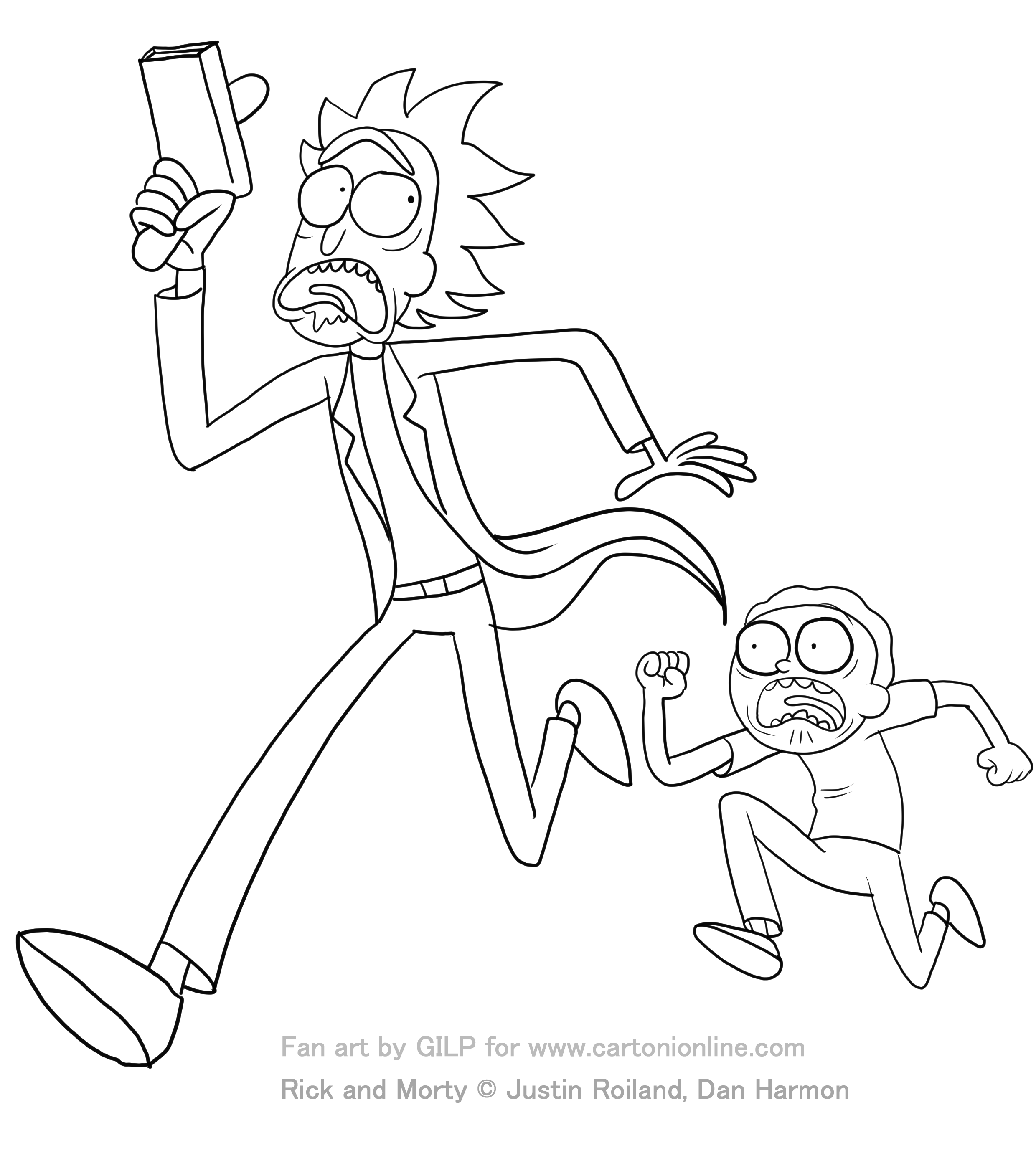 Rick and Morty 01 from Rick and Morty coloring page to print and coloring