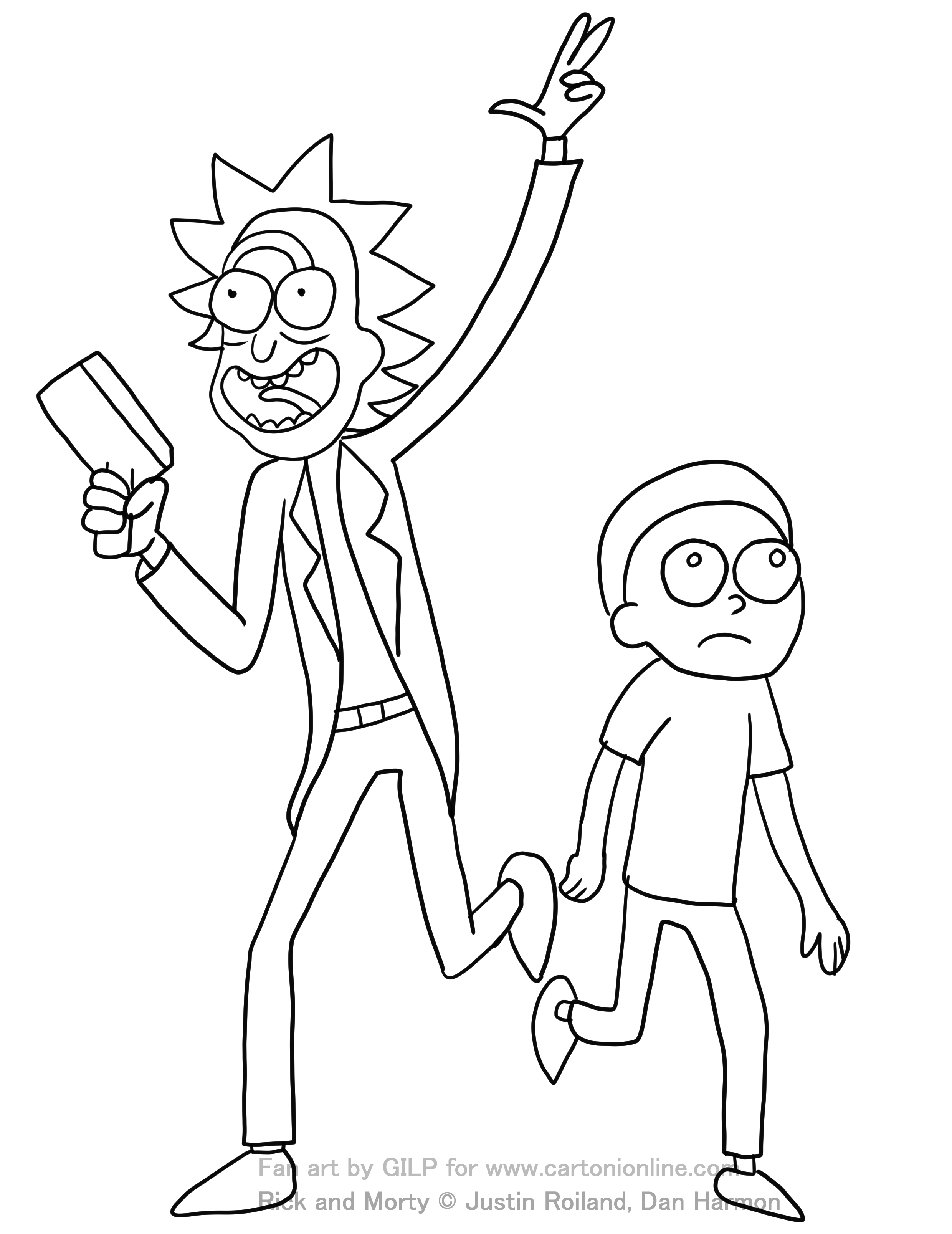 Kolorowanki Rick i Morty 02 Rick i Morty do wydrukowania i pokolorowania