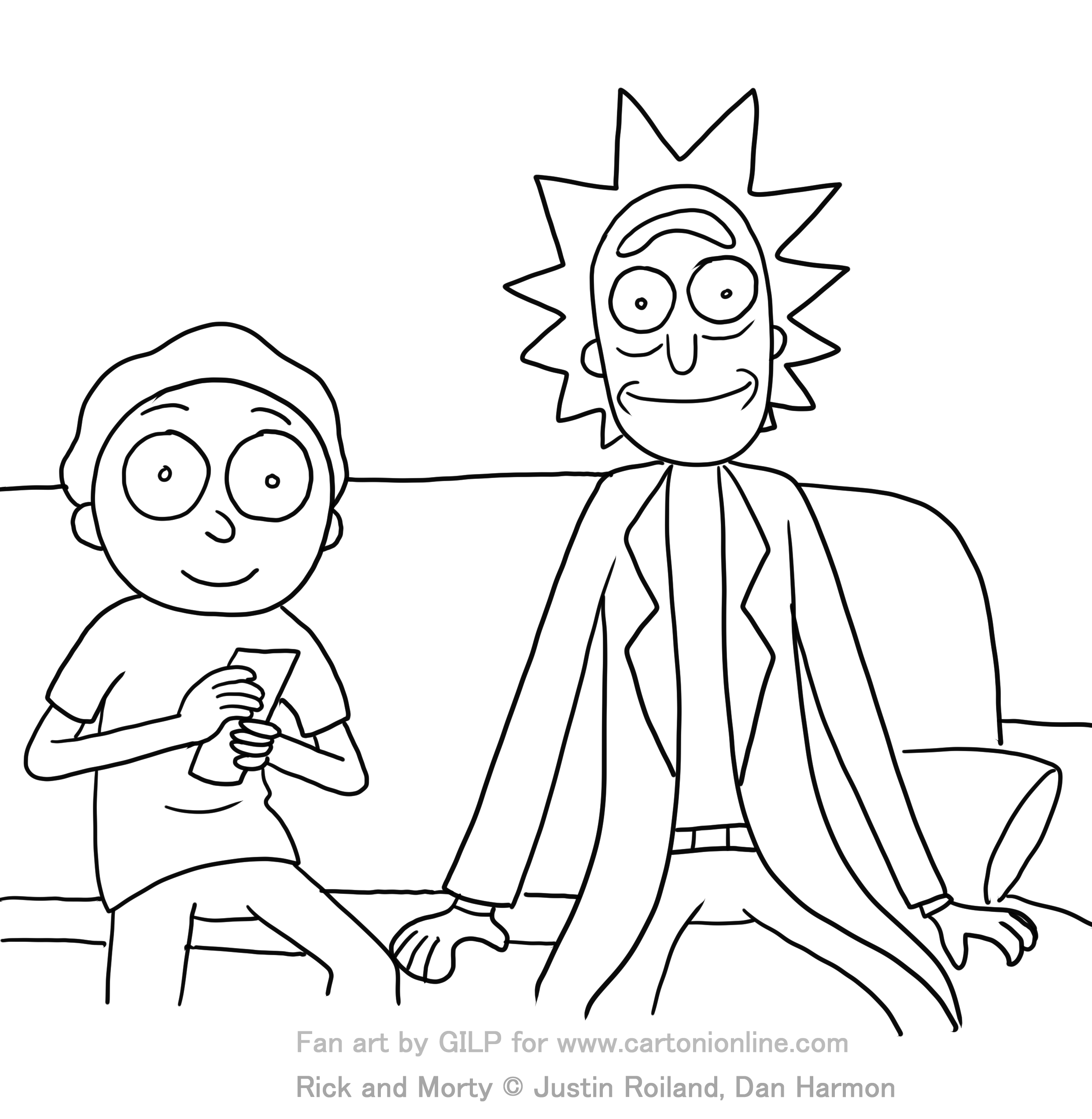 Coloriage de Rick et Morty 03 de Rick et Morty  imprimer et colorier