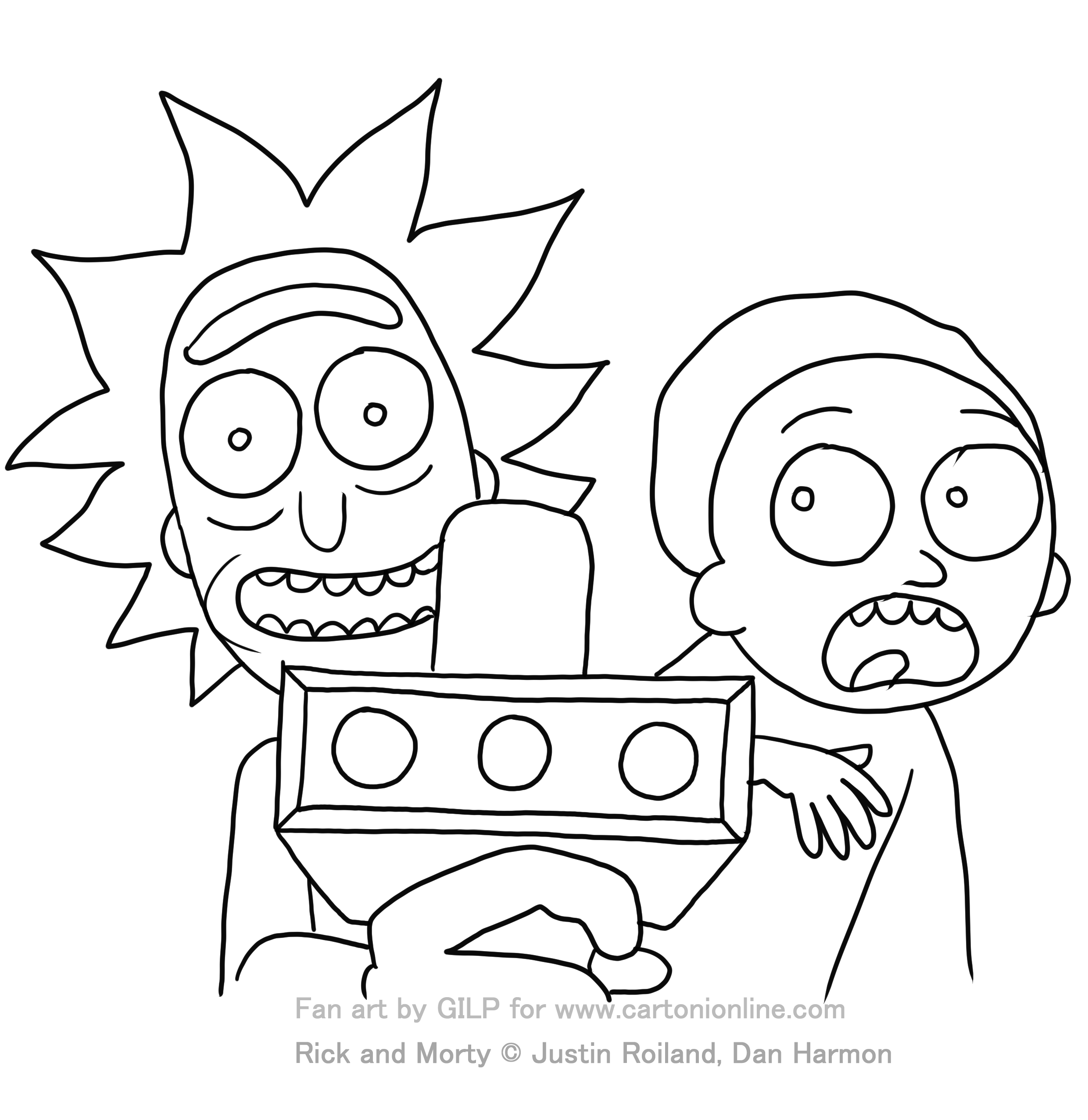 Desenho de Rick and Morty 04 de Rick and Morty para imprimir e colorir