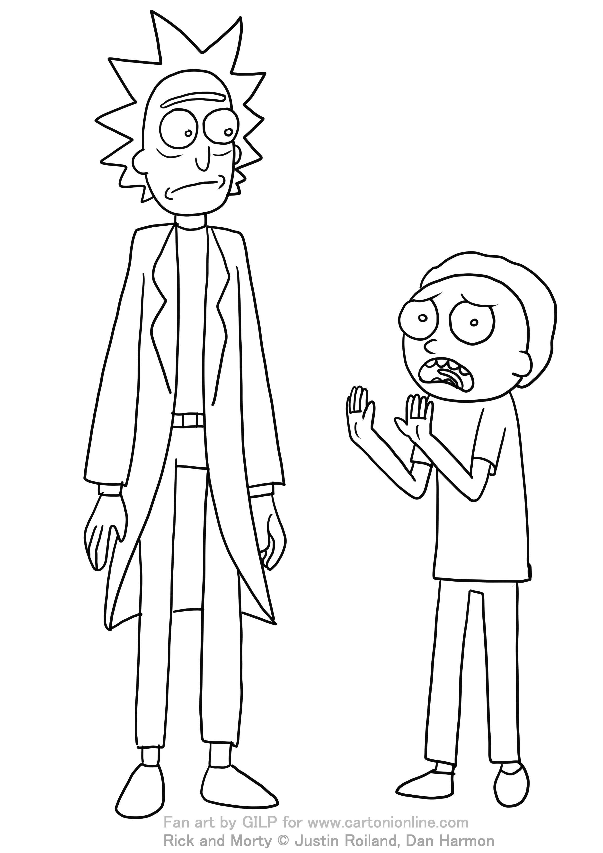 Coloriage de Rick et Morty 05 de Rick et Morty à imprimer et colorier