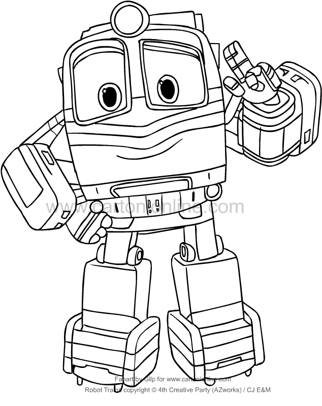 Disegno di Alf di Robot Trains da stampare e colorare