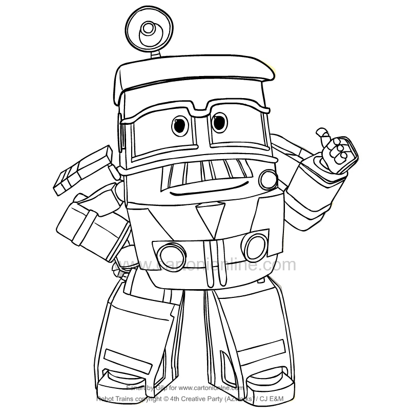 Jeffrey of Robot Trains coloring page to print and color