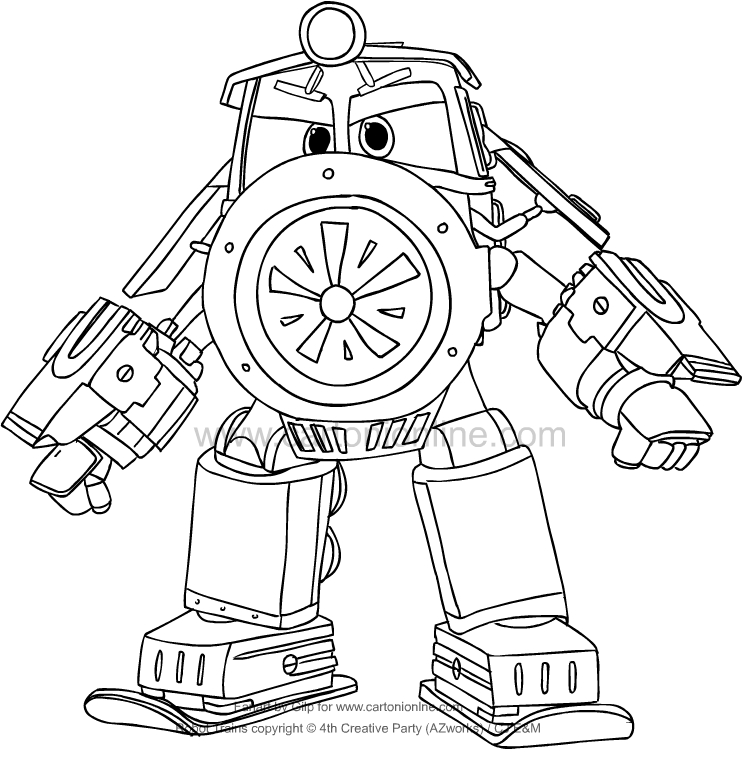 Dibujo de Victor de Robot Trains para imprimir y colorear