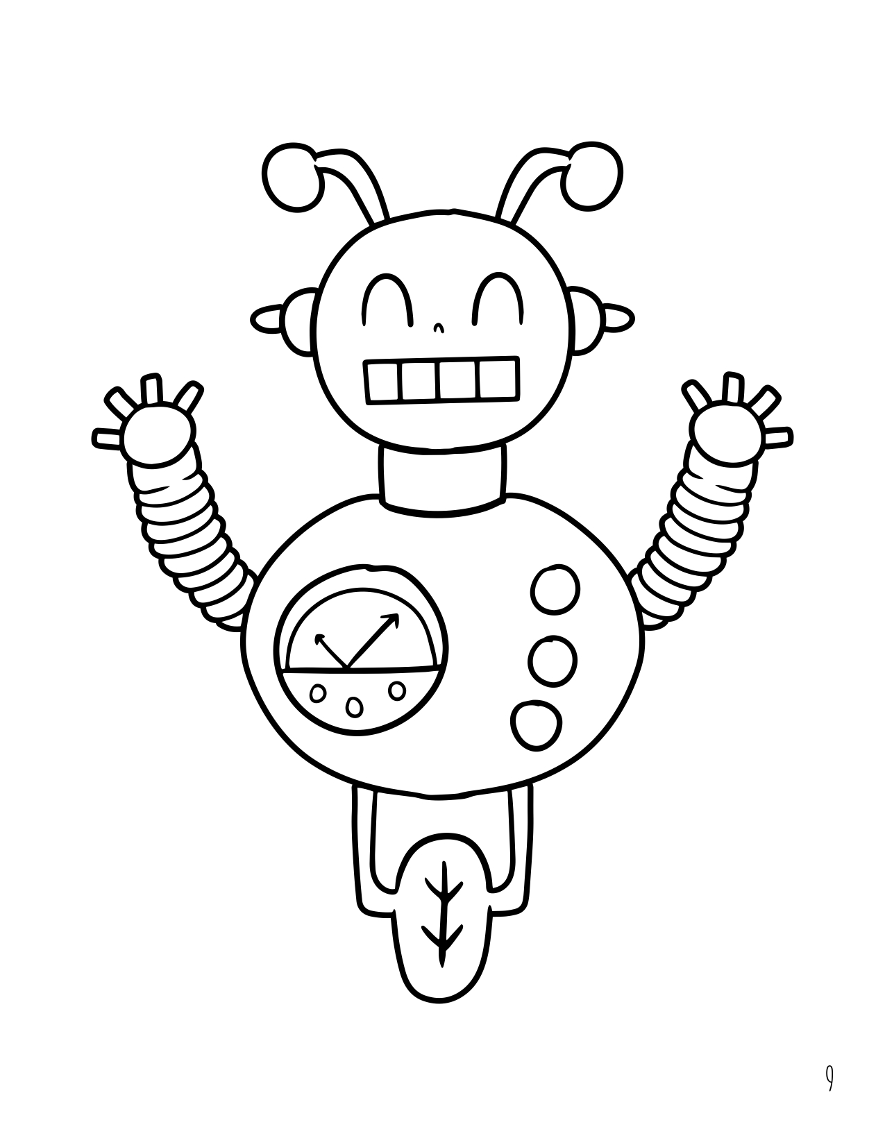 Disegno da colorare di robot stile cartoon per bambini