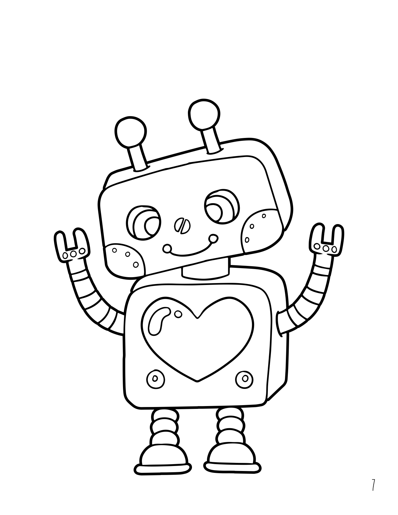 Disegno da colorare di robot stile cartoon per bambini
