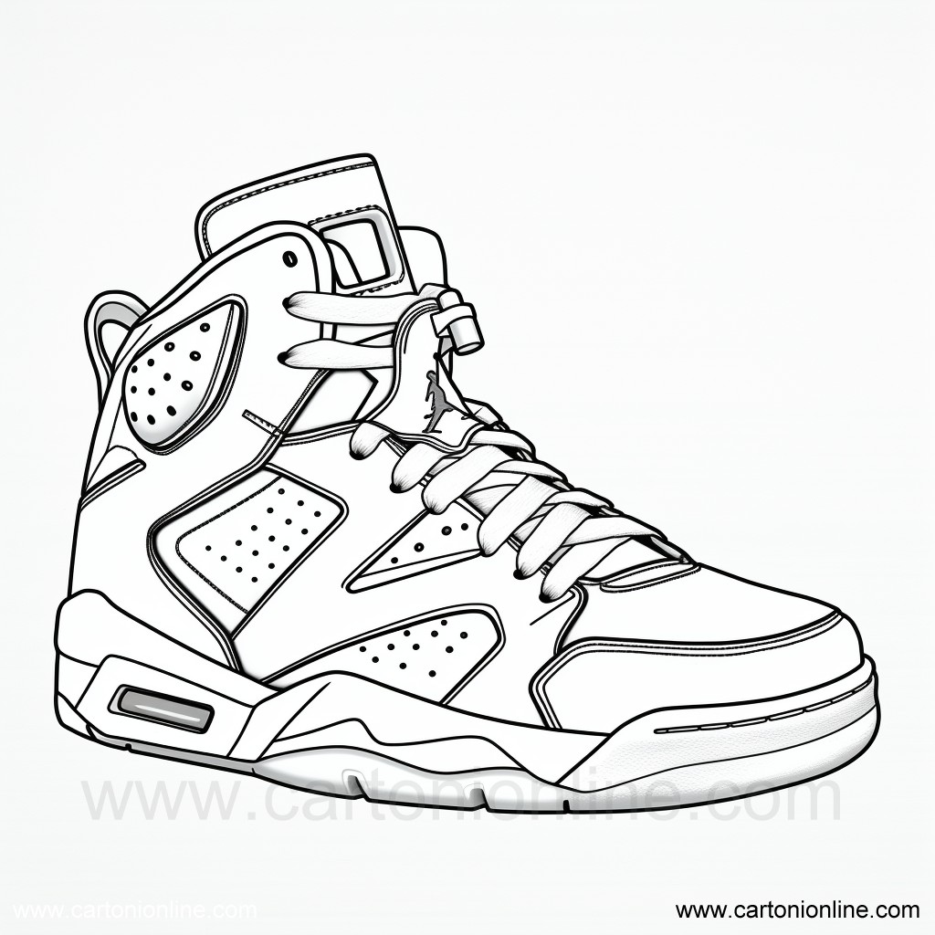 Dibujo 01 de Zapatos Jordan Nike para imprimir y colorear