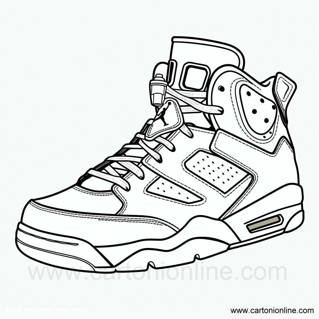 Dibujo 03 de Zapatos Jordan Nike para imprimir y colorear