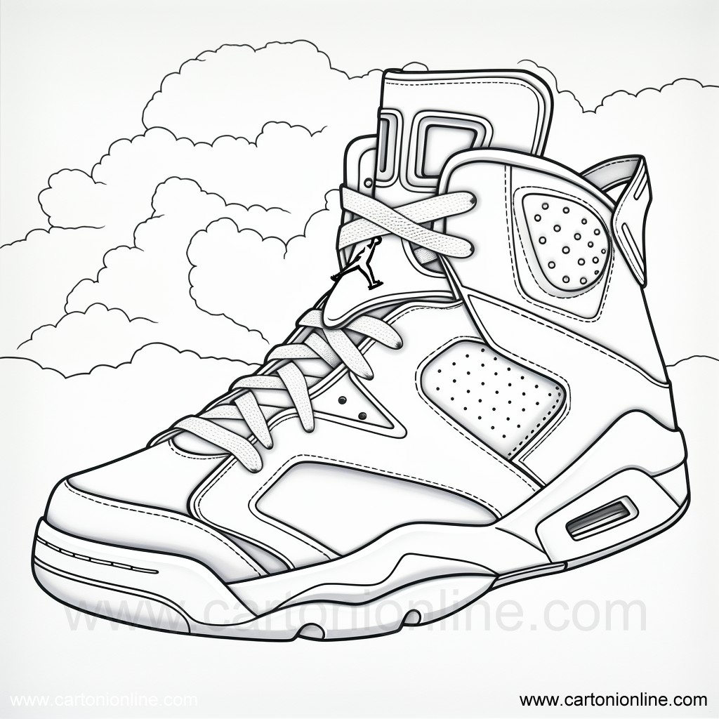 Coloriage 04 de Jordan Nike Chaussures  imprimer et colorier